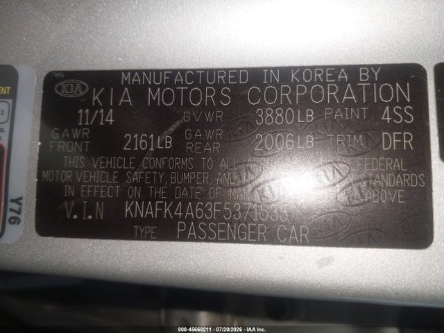 2015 KIA FORTE LX — фото 9