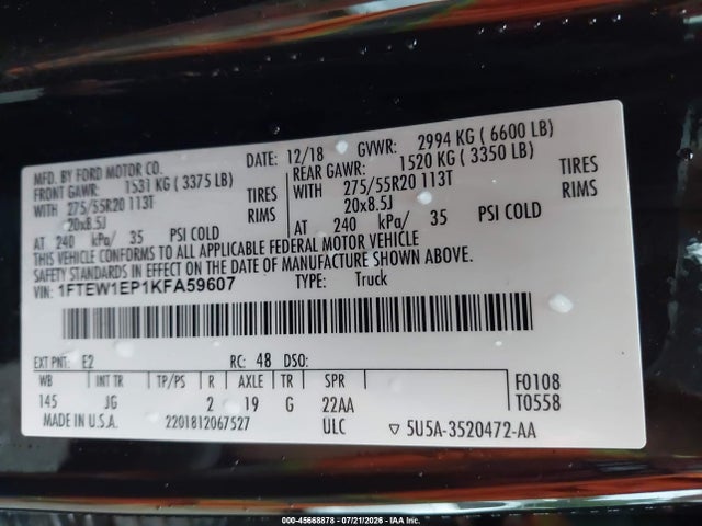 2019 FORD F-150 XL 9