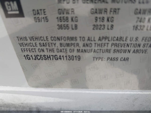 صورة 9 لـ 2016 Chevrolet SONIC LT AUTO