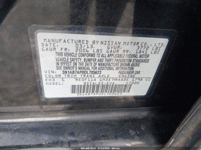 2013 Nissan SENTRA SV 照片 9