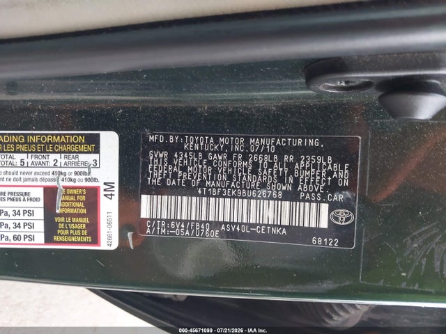 صورة مصغرة 9 لـ 2011 Toyota CAMRY LE