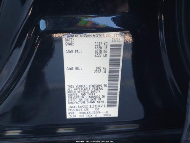 صورة 9 لـ 2016 Nissan ALTIMA 2.5 SV