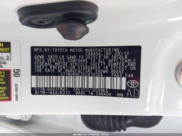 صورة 9 لـ 2014 Toyota COROLLA LE