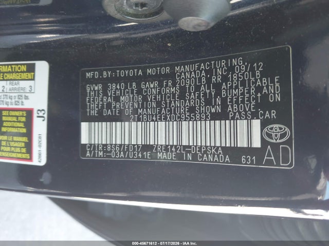 صورة 9 لـ 2013 Toyota COROLLA S