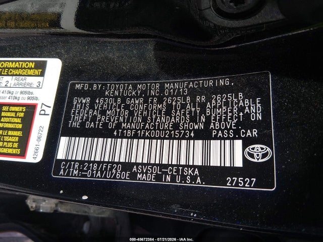 صورة 9 لـ 2013 Toyota CAMRY SE