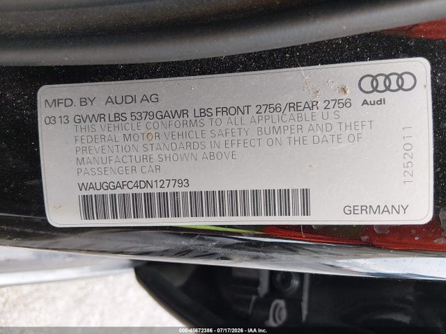 2013 AUDI A6 3.0T PREMIUM — миниатюра 9