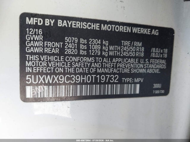 2017 BMW X3 XDRIVE28I 9