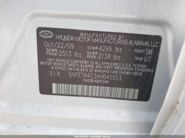 2010 Hyundai SONATA GLS 照片 9