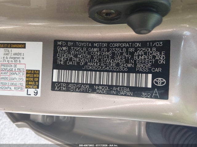 2004 Toyota PRIUS 照片 9