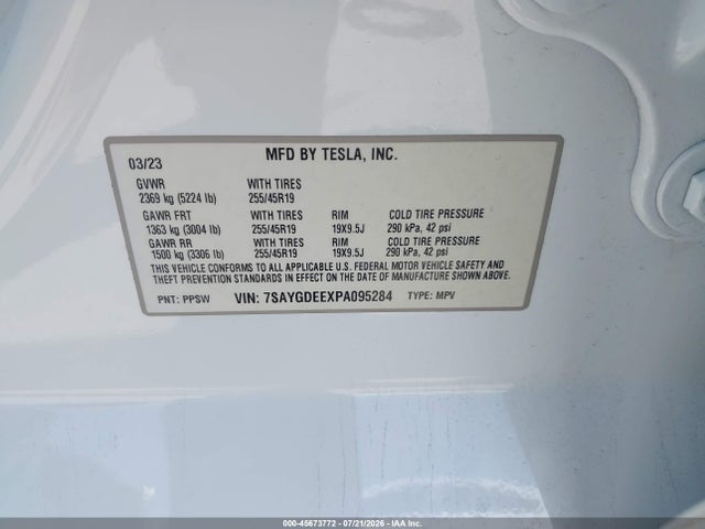 2023 TESLA MODEL Y AWD/LONG RANGE DUAL MOTOR ALL-WHEEL DRIVE 9