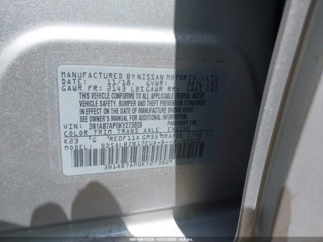 صورة 9 لـ 2019 Nissan SENTRA S