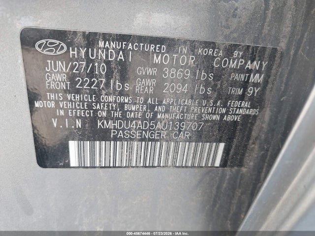 2010 Hyundai ELANTRA GLS 照片 9