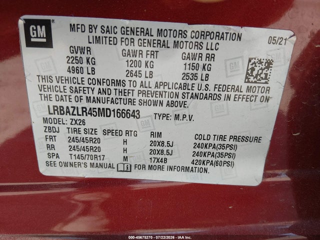 2021 BUICK ENVISION FWD PREFERRED 9