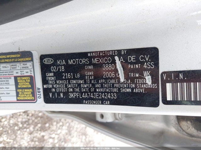 2018 KIA FORTE LX 照片 9