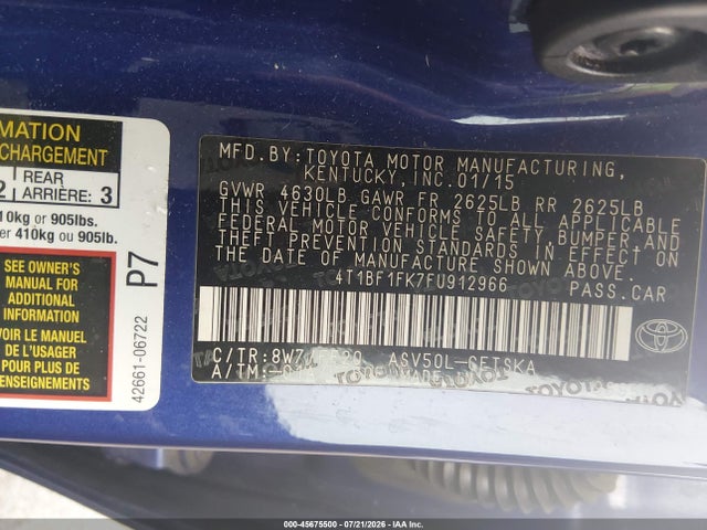 2015 Toyota CAMRY SE 照片 9