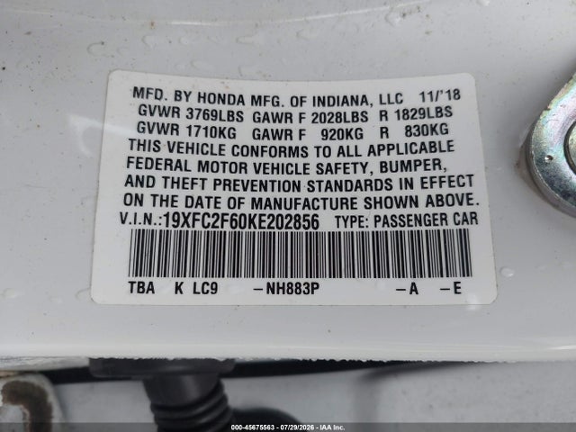 2019 HONDA CIVIC LX 9