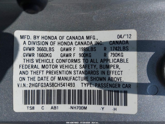صورة 9 لـ 2012 Honda CIVIC LX