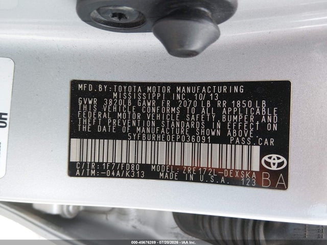 2014 Toyota COROLLA S PLUS 照片 9