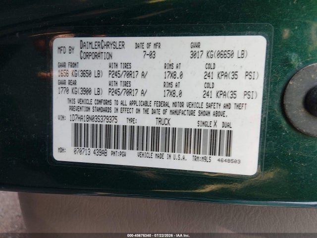 صورة 9 لـ 2003 Dodge RAM 1500 SLT/LARAMIE/ST