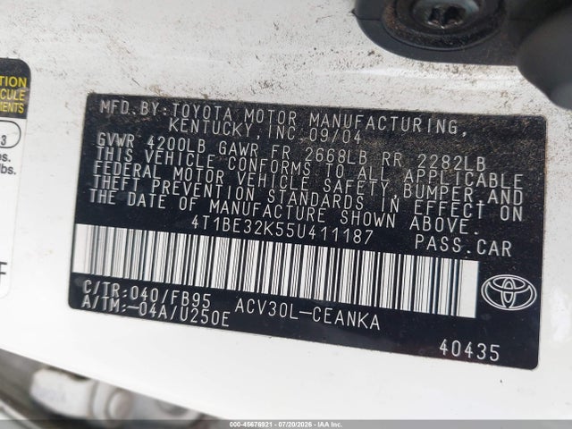 2005 Toyota CAMRY LE photo 9