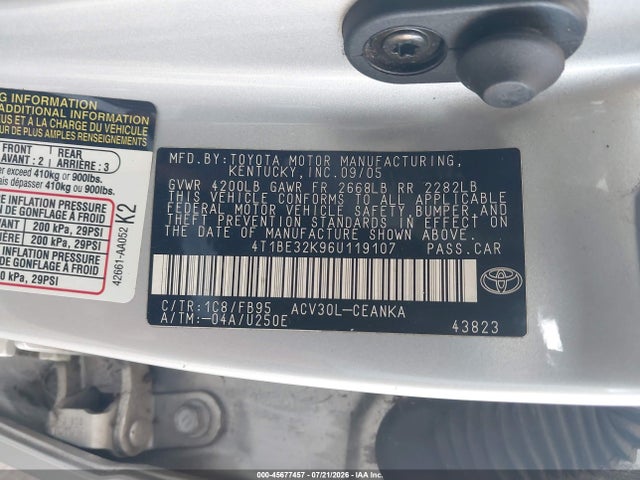 2006 Toyota CAMRY LE 照片 9