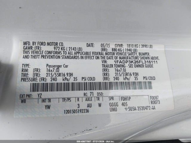 2015 FORD FOCUS SE 照片 9