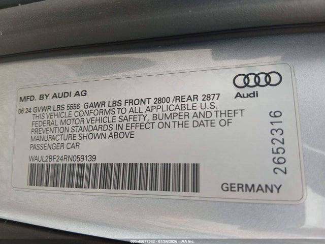 2024 AUDI A6 PREMIUM PLUS 55 TFSI QUATTRO S TRONIC 照片 9