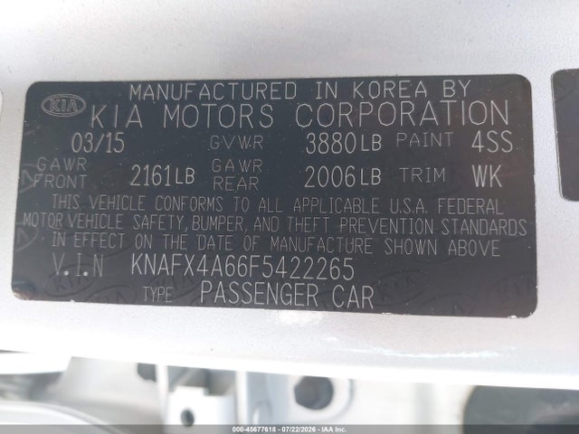 2015 KIA FORTE LX — фото 9