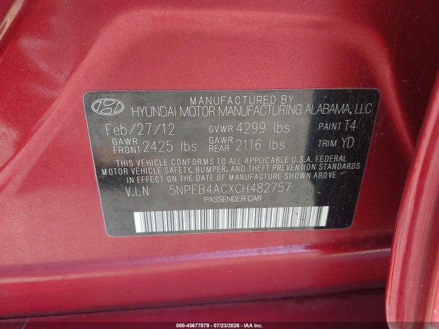 صورة 9 لـ 2012 Hyundai SONATA GLS