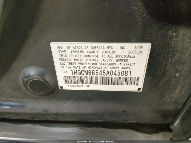 2005 Honda ACCORD 3.0 EX 照片 9