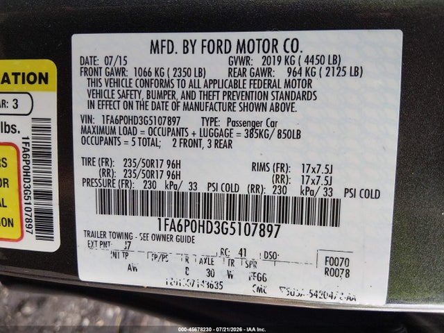 صورة 9 لـ 2016 FORD FUSION SE