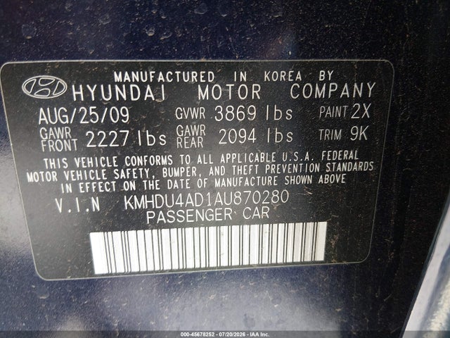 صورة 9 لـ 2010 Hyundai ELANTRA GLS