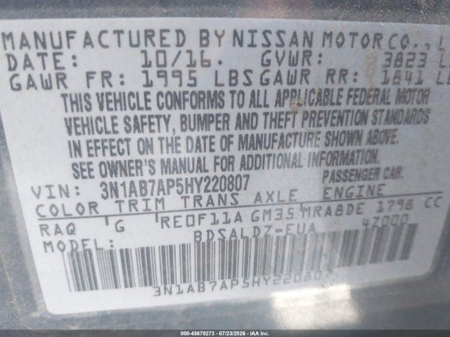 2017 Nissan SENTRA SV 照片 9