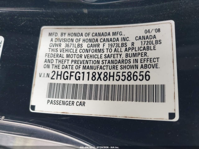 2008 Honda CIVIC EX photo 9