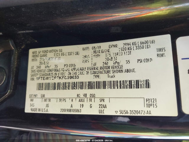 2019 FORD F-150 XL 9