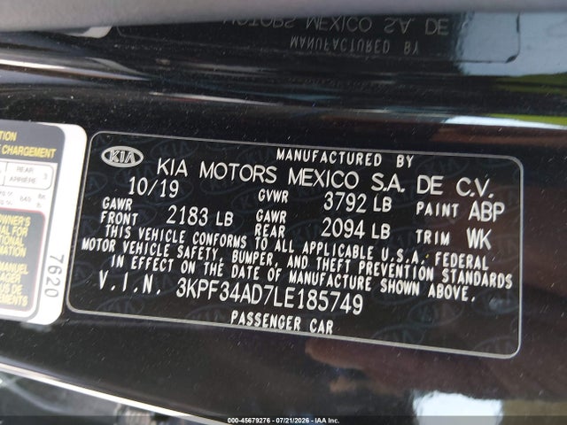 2020 KIA FORTE GT-LINE — фото 9