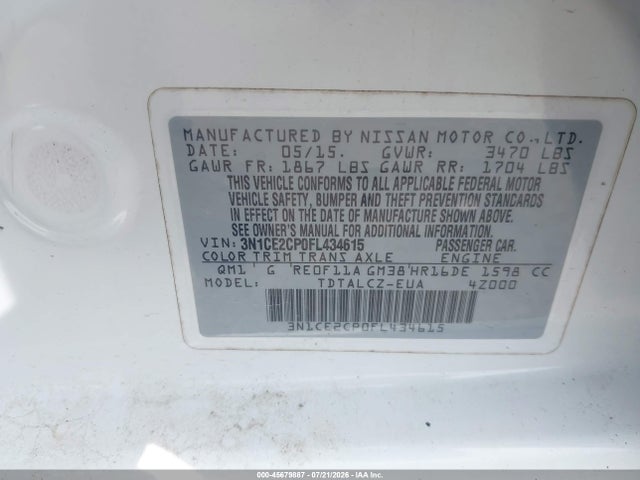 2015 Nissan VERSA NOTE S PLUS — фото 9