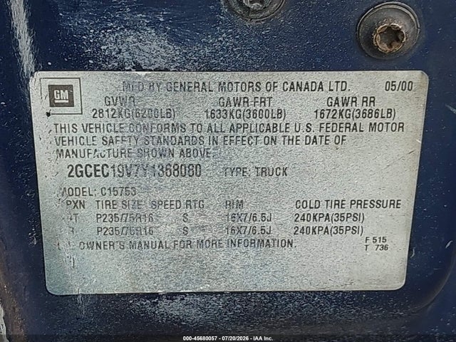 2000 Chevrolet SILVERADO 1500 LS 照片 9