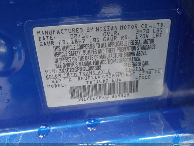 2016 Nissan VERSA NOTE SV 照片 9