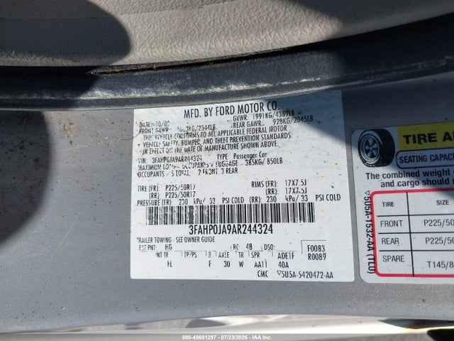 2010 FORD FUSION SEL 照片 9