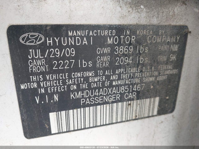2010 Hyundai ELANTRA GLS 照片 9