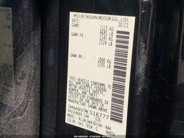 2021 NISSAN MAXIMA SR XTRONIC CVT 9
