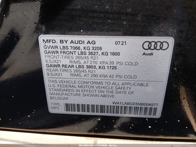 2022 AUDI E-TRON PREMIUM PLUS QUATTRO 9