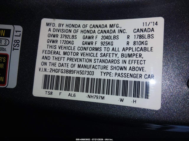 صورة 9 لـ 2015 Honda CIVIC EX