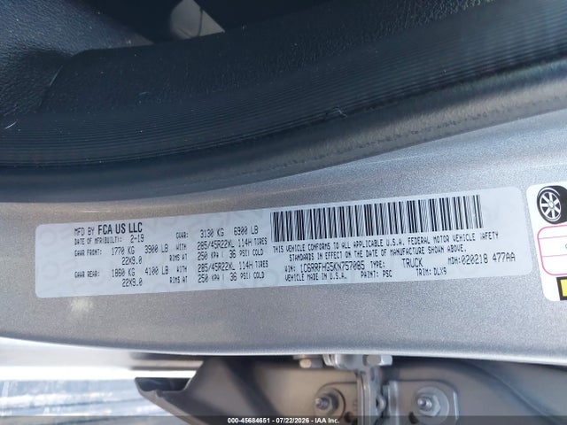 2019 RAM 1500 LIMITED 4X4 5'7 BOX 9