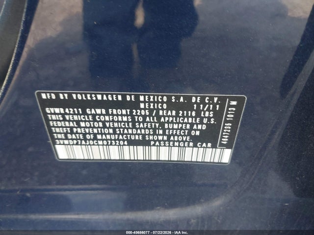 2012 Volkswagen JETTA 2.5L SE 照片 9