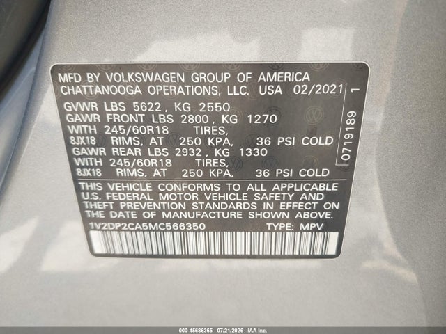 2021 VOLKSWAGEN ATLAS 2.0T SE 9