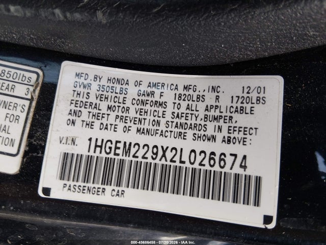 2002 Honda CIVIC EX 照片 9