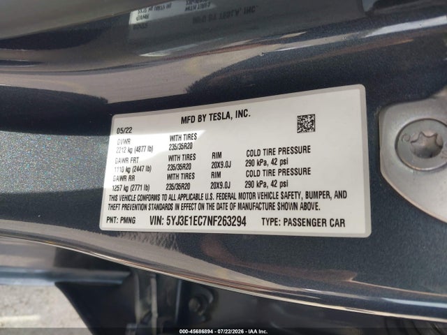 صورة 9 لـ 2022 Tesla MODEL 3 PERFORMANCE DUAL MOTOR ALL-WHEEL DRIVE