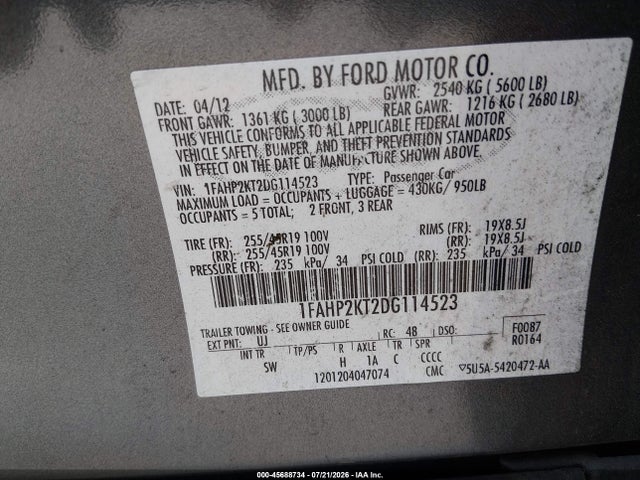 صورة 9 لـ 2013 FORD TAURUS SHO